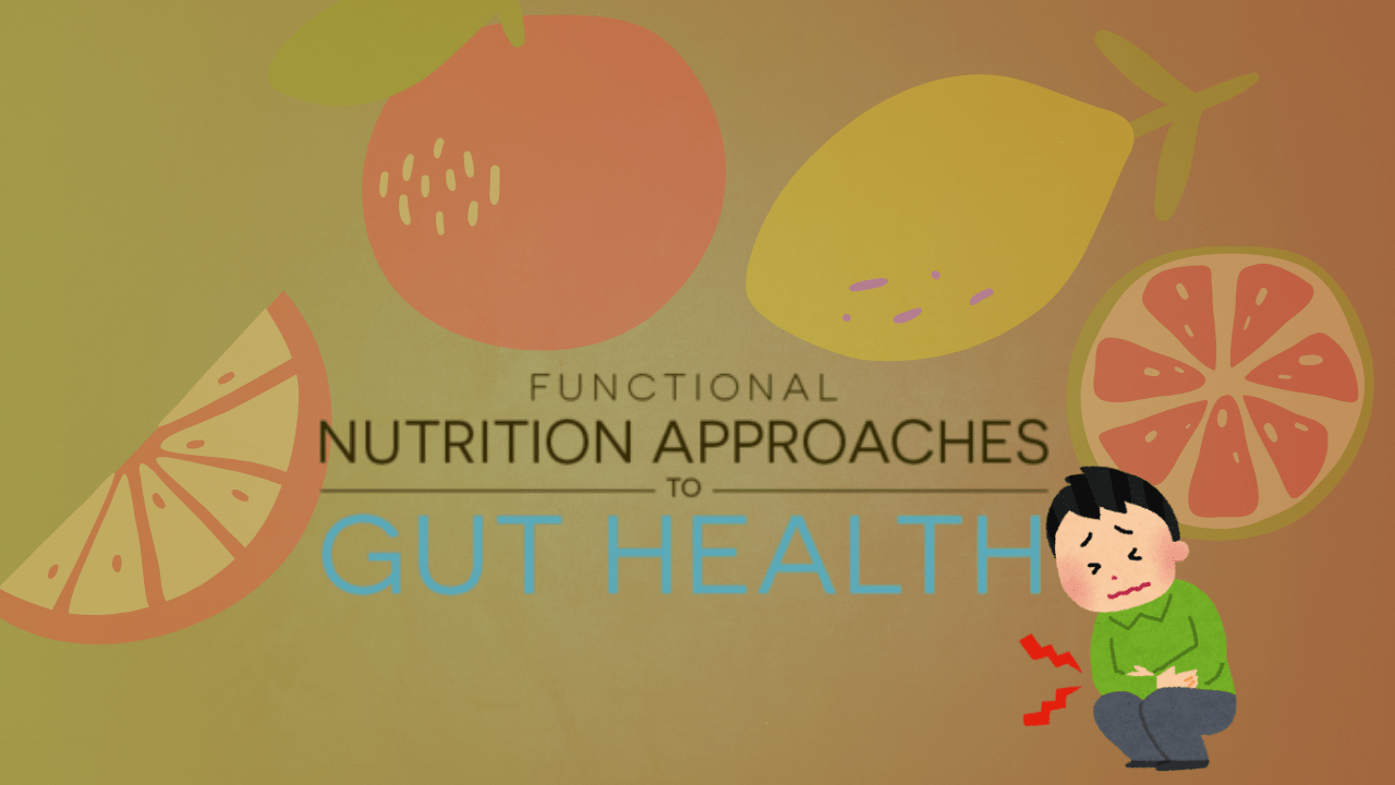 Functional nutrition and gut health concept showing probiotic drinks, supplements, and gut microbiome testing for improved digestion and immunity.